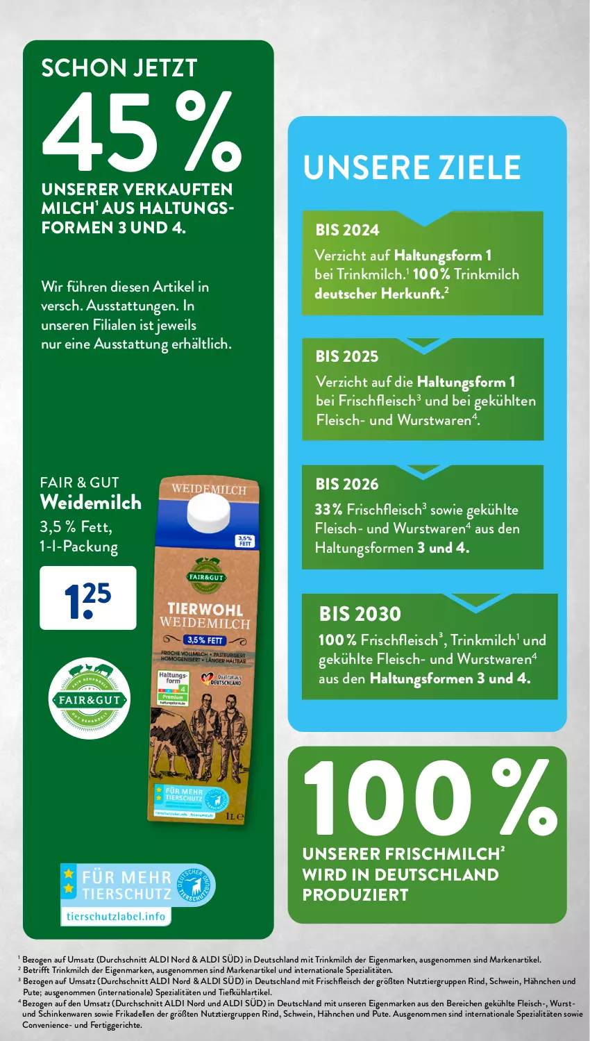 Aktueller Prospekt AldiSud - NUR NUR NATUR - BIO, DAS WEITER GEHT. - von 01.07 bis 31.07.2023 - strona 23 - produkty: aldi, dell, eis, elle, fertiggericht, fertiggerichte, fleisch, frikadellen, milch, pute, rind, schinken, schwein, Spezi, Ti, weidemilch, wein, wurst