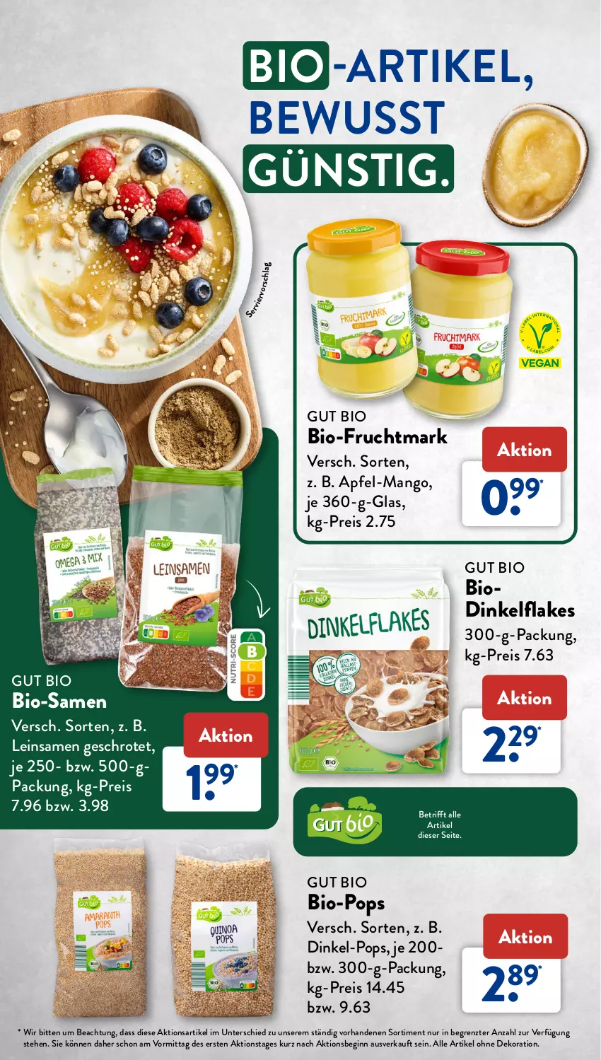 Aktueller Prospekt AldiSud - NUR NUR NATUR - BIO, DAS WEITER GEHT. - von 01.07 bis 31.07.2023 - strona 30 - produkty: alle artikel ohne dekoration, apfel, bio, dekoration, eis, flakes, frucht, Fruchtmark, gin, mango, reis, Ti, ZTE