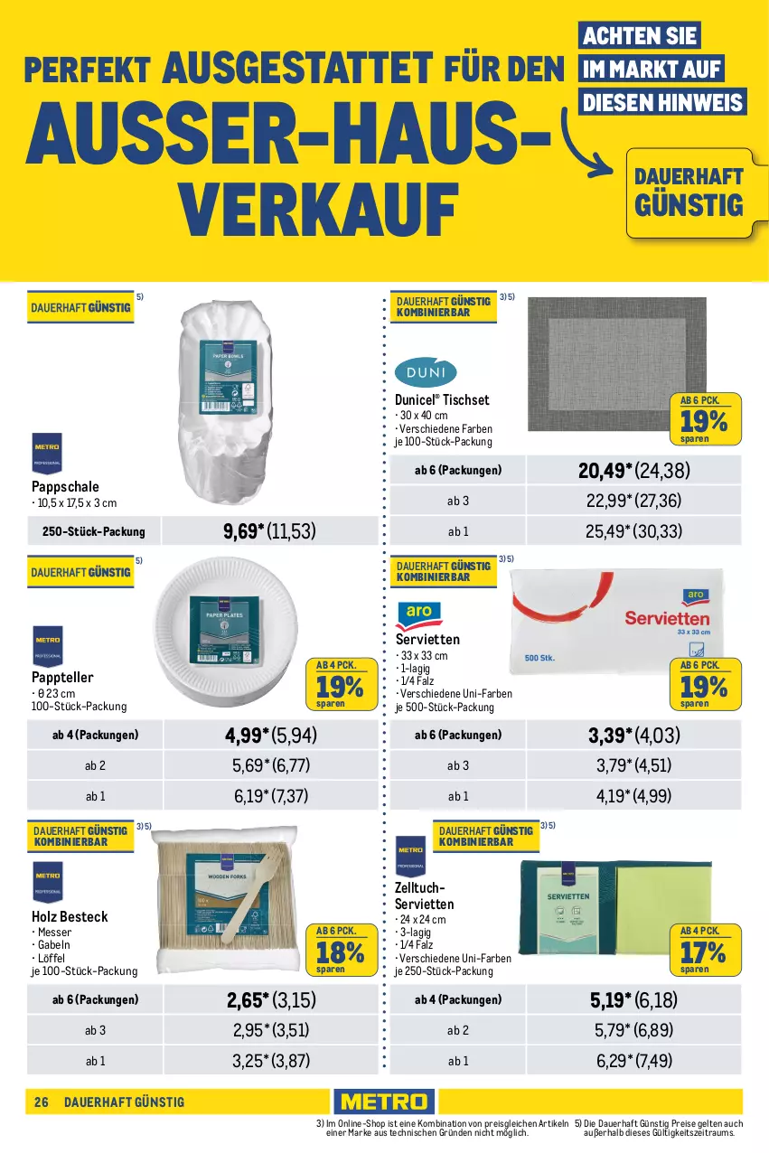 Aktueller Prospekt Metro - GastroJournal - von 11.07 bis 24.07.2024 - strona 26 - produkty: auer, backofen, Behälter, besteck, Brennpaste, bürste, decke, Deckel, duni, edelstahl, eis, elle, fleisch, Fleischtopf, gabel, herdarten, Holz, küche, Küchen, Küchenhelfer, lebensmittel, Löffel, messer, Metro, Ofen, pfanne, pfannen, Pfannenwender, pizza, Reinigung, reinigungsbürste, reis, sahne, Schal, Schale, Schneebesen, Schöpflöffel, Serviette, servietten, teller, Ti, tisch, Tischset, topf, tuc