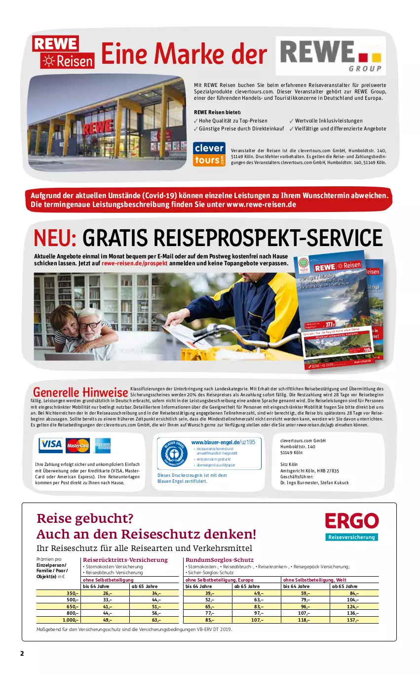 Aktueller Prospekt Rewe Reisen - Reiseprospekt - von 29.04 bis 27.05.2022 - strona 2 - produkty: alpro, angebot, angebote, auer, bestpreis, buch, drucker, eier, eis, elle, Engel, erde, gin, inklusivleistungen, kerze, Kinder, LG, mastercard, papier, reis, reiseveranstalter, rel, ring, sensations, Spezi, Ti, top-preis, uhr