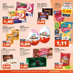 Gazetka promocyjna Real - Gazetka - ważna od 30.09 do 30.09.2023 - strona 13 - produkty: after eight, bites, bonbons, bounty, brezel, caramel, chips, choco crossies, crossies, crunchips, eis, früchte, gin, huober, Kinder, lindt, lorenz, lorenz crunchips, mars, milky way, nestlé, nimm2, reis, snickers, storck, Ti, twix, ZTE