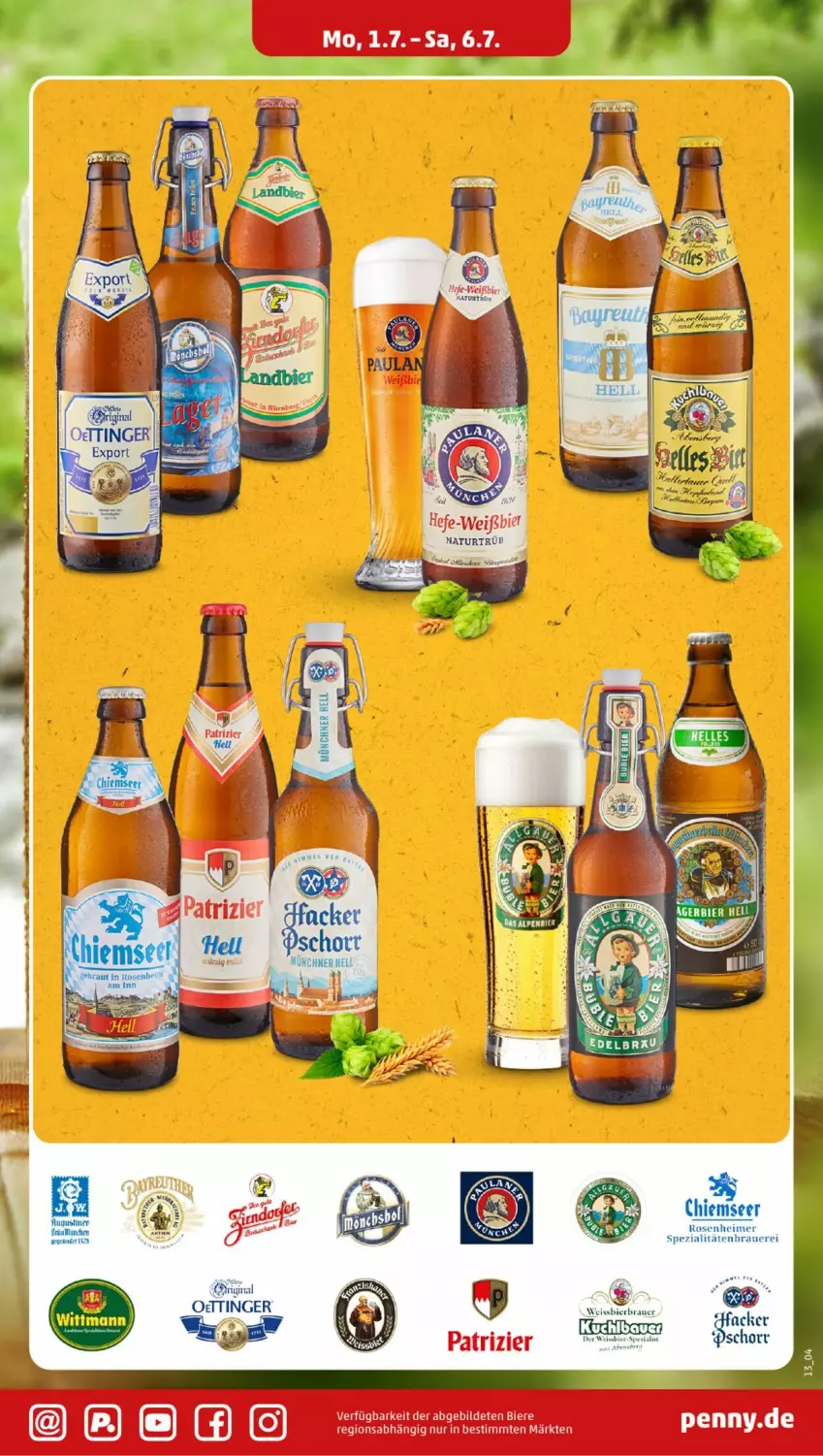 Aktueller Prospekt Penny - Prospekte - von 01.07 bis 06.07.2024 - strona 15 - produkty: auer, bier, eimer, eis, Hefe, natur, rosen, Spezi, Ti, weissbier