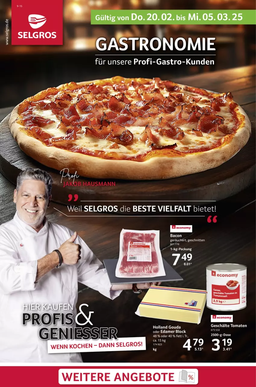 Aktueller Prospekt Selgros - Gastrokatalog - von 20.02 bis 05.03.2025 - strona 1 - produkty: angebot, angebote, bacon, gouda, LG, schnitten, Ti, tomate, tomaten