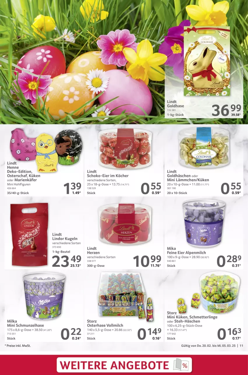 Aktueller Prospekt Selgros - Gastrokatalog - von 20.02 bis 05.03.2025 - strona 11 - produkty: alpenmilch, eier, eis, käfer, Kugel, lindor, lindt, Mett, milch, milka, reis, Schmetterling, schoko, Ti, vollmilch