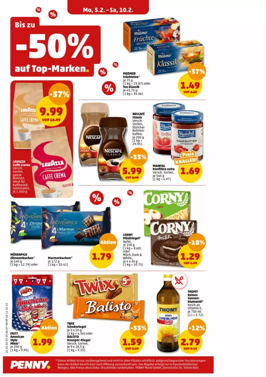 Aktueller Prospekt Penny - Prospekte - von 05.02 bis 10.02.2024 - strona 11 - produkty: blume, blumen, blumenöl, früchte, konfitüre, konfitüre extra, kuchen, Marmorkuchen, mars, milch, riegel, tee, thomy, vita, zitrone, zitronen