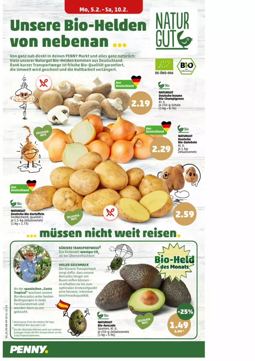 Aktueller Prospekt Penny - Prospekte - von 05.02 bis 10.02.2024 - strona 5 - produkty: avocado, avocados, Bau, bio, eis, erde, früchte, früchten, mac, natur, reifen, reis, Schal, Schale, Sport, Ti, ZTE