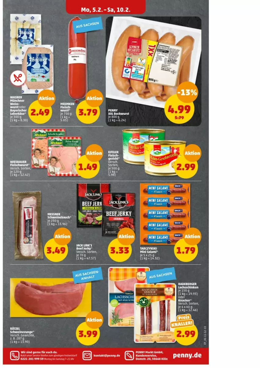 Aktueller Prospekt Penny - Prospekte - von 05.02 bis 10.02.2024 - strona 8 - produkty: beef, Berger, eis, Käse, leberkäs, leberkäse, nerf, radeberger, reis, salami, Ti