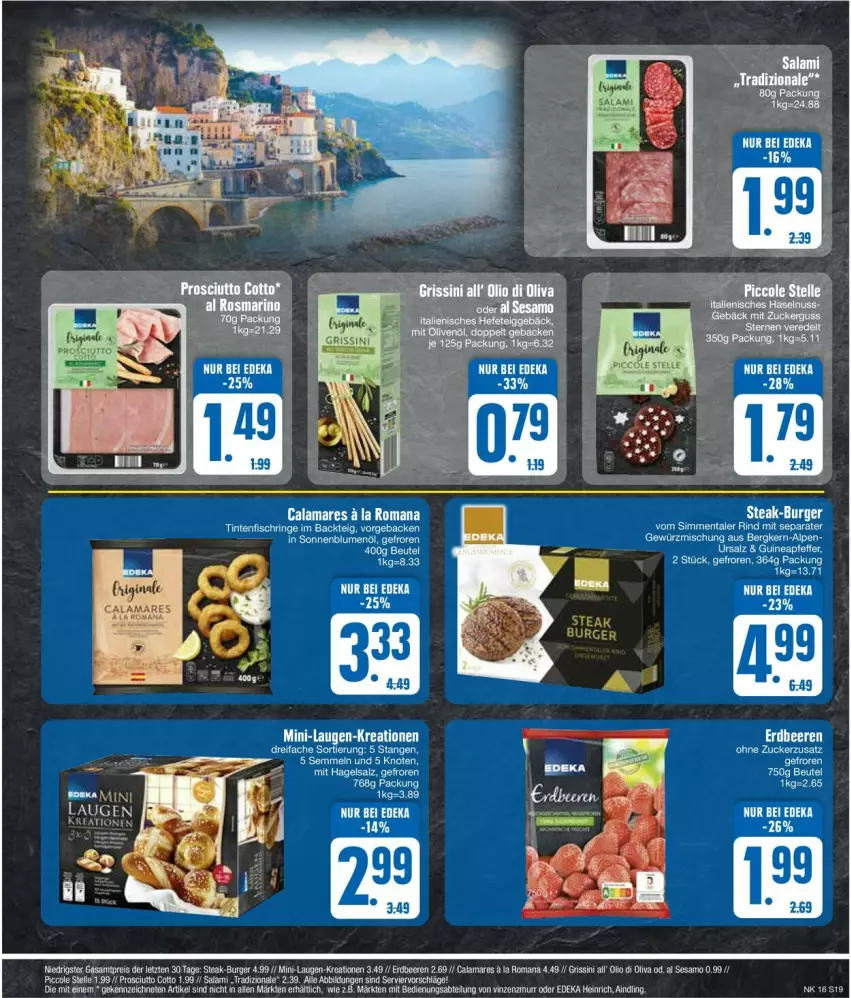 Aktueller Prospekt Edeka - Prospekte - von 15.04 bis 20.04.2024 - strona 19 - produkty: beutel, deka, eier, elle, fisch, geback, haselnuss, Hefe, nuss, prosciutto, prosciutto cotto, rind, ring, rosmarin, salami, sim, tee, Ti, Tintenfischringe, tradizionale