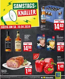 Gazetka promocyjna Edeka - Prospekte - Gazetka - ważna od 20.04 do 20.04.2024 - strona 28 - produkty: braten, deka, felix, jack daniel, jack daniel's, lebensmittel, schwein, schweine, snack, snacks, tennessee whiskey, Ti, wein, weine, whiskey