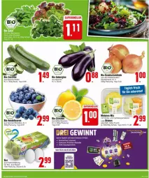 Gazetka promocyjna Edeka - Prospekte - Gazetka - ważna od 20.04 do 20.04.2024 - strona 3 - produkty: acer, ananas, aubergine, beere, beeren, bio, Bio-Gemüse, bio-zitronen, bio-zucchini, eier, frucht, Gemüsezwiebel, gin, heidelbeere, heidelbeeren, honig, melone, melonen, Schal, Schale, snack, zitrone, zitronen, zucchini, zwiebel, zwiebeln