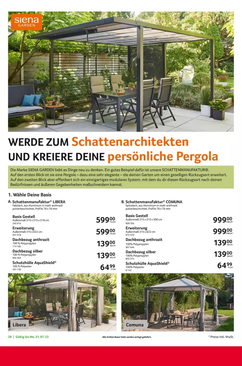 Aktueller Prospekt Selgros - Gartenexklusiv - von 09.03 bis 31.07.2023 - strona 28 - produkty: aqua, eier, eis, erde, Faktu, Garten, reis, rwe, schutzhülle, siena, Ti