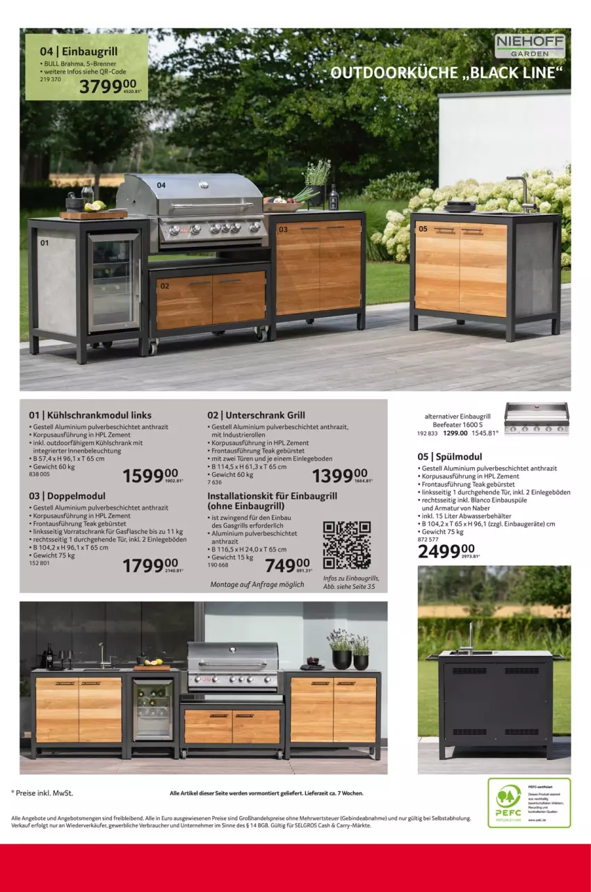 Aktueller Prospekt Selgros - Gartenexklusiv - von 09.03 bis 31.07.2023 - strona 36 - produkty: angebot, angebote, armatur, Bau, beef, Beefeater, Behälter, beleuchtung, bürste, einbauspüle, eis, erde, flasche, gasgrill, grill, HP, kühlschrank, kühlschrank mit, LG, Rauch, reis, rwe, Schrank, Ti, tuc, und armatur, unterschrank, wasser, Zement