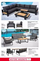 Gazetka promocyjna Selgros - Gartenexklusiv - Gazetka - ważna od 31.07 do 31.07.2023 - strona 13 - produkty: angebot, angebote, armlehnen, Bank, bermuda, eis, elle, erde, Holz, HP, kissen, latte, reis, sessel, Ti, tisch, tischplatte, wasser