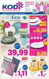 Gazetka promocyjna Kodi - Prospekte - Gazetka - ważna od 31.03 do 31.03.2022 - strona 1 - produkty: Bau, baumwolle, birkel, bratpfanne, Crêpe-Pfanne, eis, elle, geschirr, geschirrtuch, hörnchen, Kombiservice, Mode, nudel, nudeln, penne, pfanne, reis, Teigschaber, teller, Ti, tuc, usb, wolle