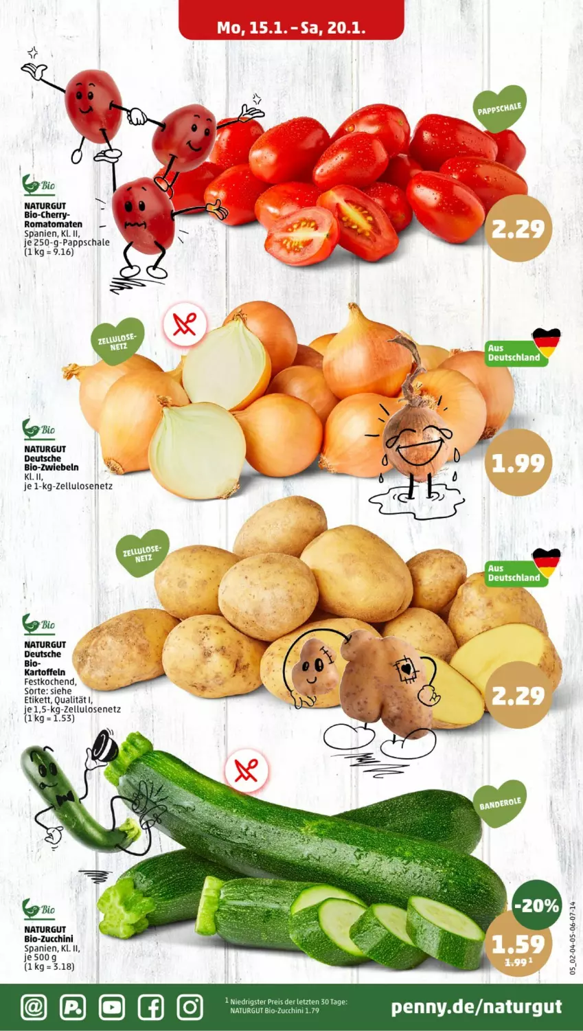 Aktueller Prospekt Penny - Prospekte - von 15.01 bis 20.01.2024 - strona 5 - produkty: bio, bio-zucchini, eis, kartoffel, kartoffeln, natur, reis, Romatomaten, Schal, Schale, Ti, tomate, tomaten, ZTE, zucchini