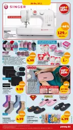 Gazetka promocyjna Penny - Prospekte - Gazetka - ważna od 20.01 do 20.01.2024 - strona 29 - produkty: asti, auto, Bau, Elektro, Hausschuhe, Haussocken, Kuschelsocken, Nähmaschine, retroshorts, Schal, schuhe, shorts, socken, Ti, tisch, uhr, wolle