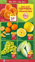 Gazetka promocyjna Aldi Nord - Von Montag - Gazetka - ważna od 24.01 do 24.01.2026 - strona 2 - produkty: aldi, eis, mandarine, mandarinen, orange, orangen, Pomelo, reis, Schal, Schale, tafeltrauben, Ti, trauben, ZTE
