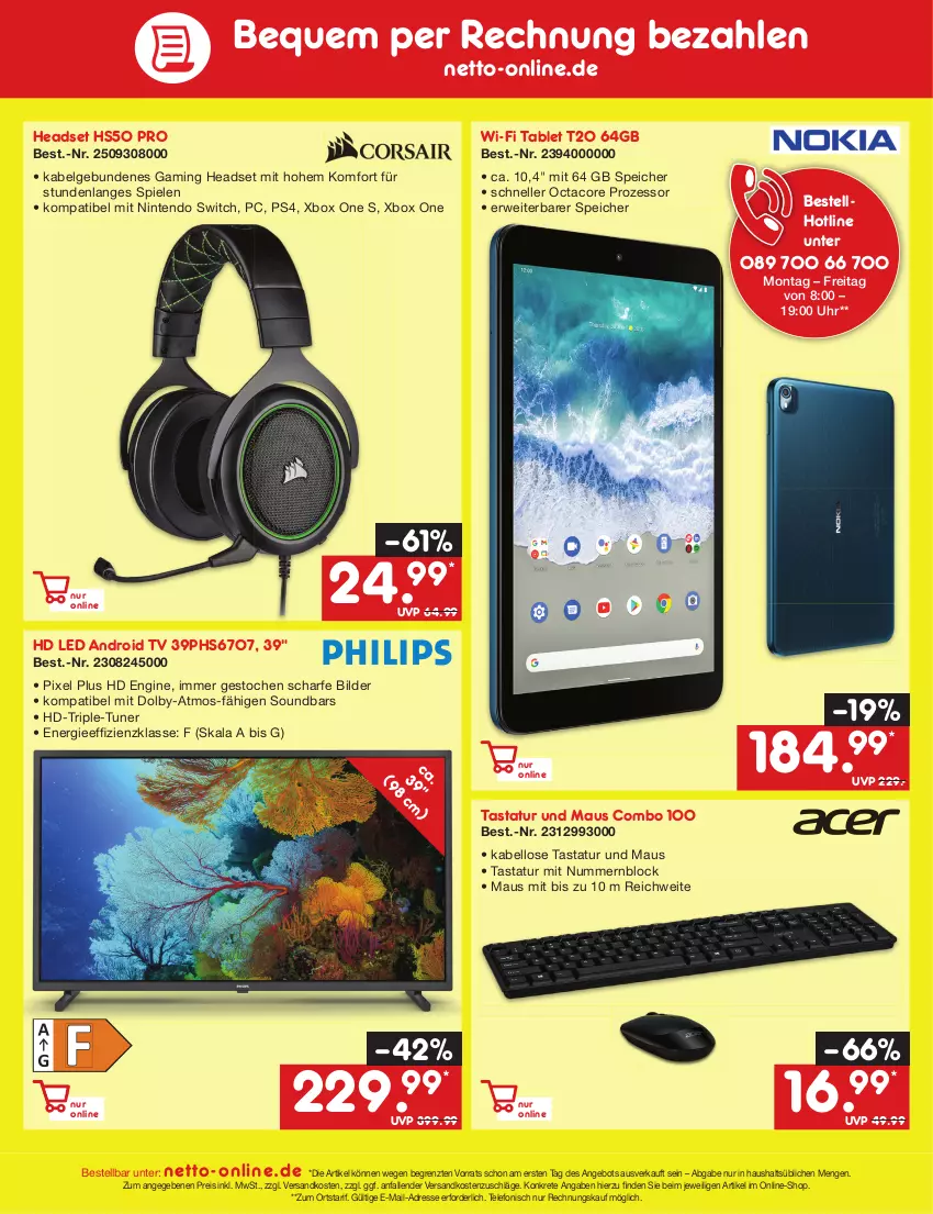 Aktueller Prospekt Netto Marken-Discount - Filial-Angebote - von 26.06 bis 01.07.2023 - strona 49 - produkty: Android TV, angebot, eis, elle, gin, Headset, LG, Maus, ndk, nintendo, Nintendo Switch, ps4, reis, rwe, soundbar, Spiele, tablet, Tastatur, telefon, Ti, tuner, uhr, Xbox, Xbox One, ZTE