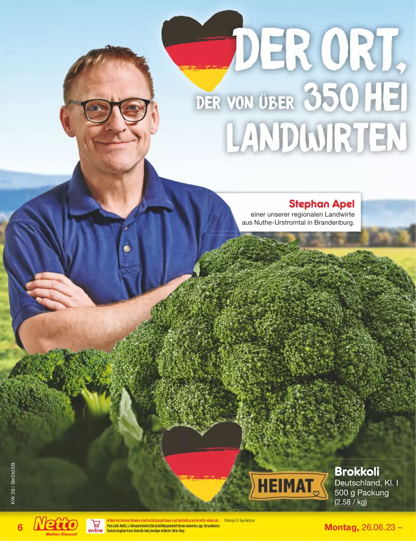 Aktueller Prospekt Netto Marken-Discount - Filial-Angebote - von 26.06 bis 01.07.2023 - strona 6 - produkty: bestpreis, brokkoli, eis, ndk, reis, Ti