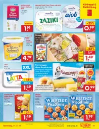 Gazetka promocyjna Netto Marken-Discount - Filial-Angebote - Gazetka - ważna od 01.07 do 01.07.2023 - strona 17 - produkty: aioli, angebot, apostels, bestpreis, brötchen, butter, coppenrath, eis, haltbare milch, kühlregal, lätta, malz, milch, parmigiano, parmigiano reggiano, patros, piccolinis, regal, reggiano, reis, sac, Schmalz, snack, sour cream, Ti, wagner, weizenbrötchen, zaziki, ZTE