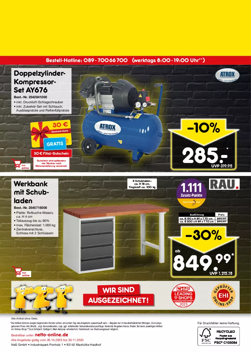 Aktueller Prospekt Netto Marken-Discount - Online-Angebote November - von 01.11 bis 30.11.2023 - strona 40 - produkty: angebot, angebote, Bank, buch, eis, gutschein, Holz, kompressor, kracher, kraft, latte, ndk, reifen, reis, schlauch, schubladen, telefon, Ti, uhr, usb, ZTE