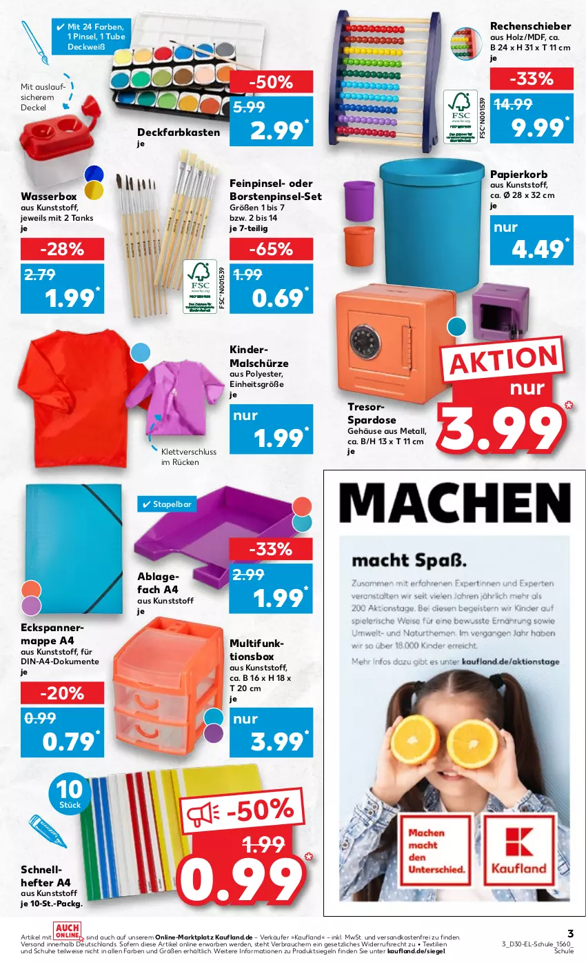 Aktueller Prospekt Kaufland - von 28.07 bis 10.08.2022 - strona 3 - produkty: decke, Deckel, deckfarbkasten, eis, ente, erde, Hefte, Holz, Kinder, korb, ndk, papier, Pinsel, Rauch, Schnellhefter, schuhe, Schürze, Spardose, Ti, versandkostenfrei, wasser