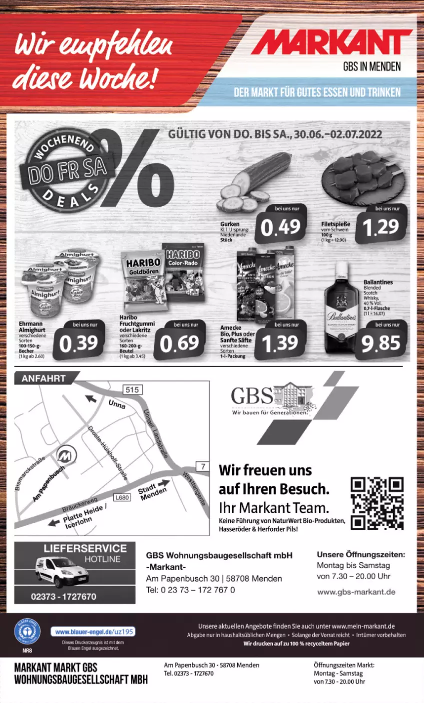 Aktueller Prospekt Markant - Prospekte - von 27.06 bis 02.07.2022 - strona 16 - produkty: angebot, angebote, ball, Bau, Bebe, bio, blended scotch, blended scotch whisky, brot, elle, erde, flasche, haribo, hasseröder, lieferservice, natur, pils, rwe, scotch, scotch whisky, Ti, uhr, whisky