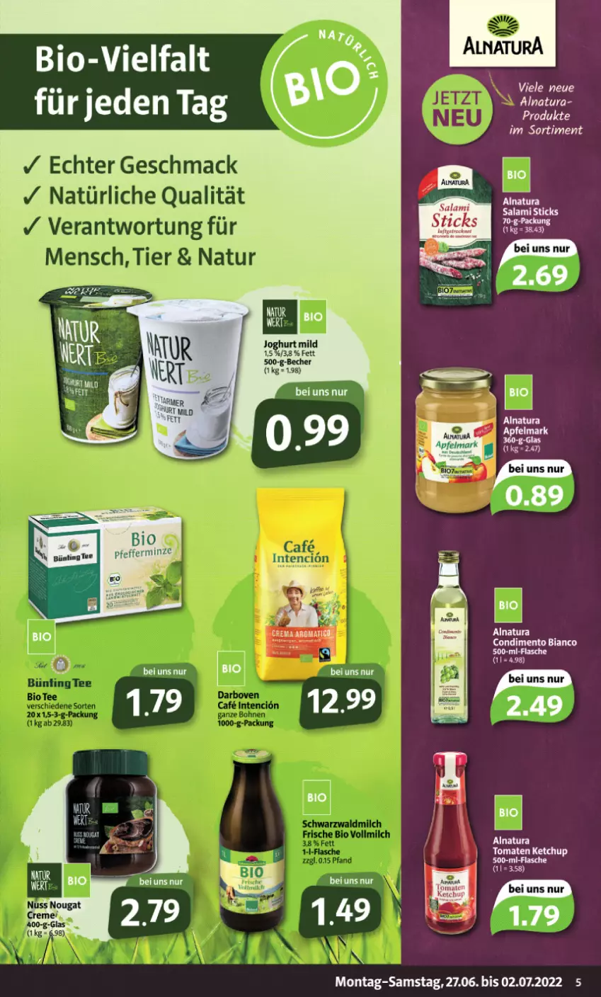 Aktueller Prospekt Markant - Prospekte - von 27.06 bis 02.07.2022 - strona 5 - produkty: bio, condimento, Condimento Bianco, flasche, mac, natur, natura, Ti