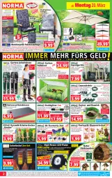 Gazetka promocyjna Norma - Norma - Gazetka - ważna od 27.03 do 27.03.2023 - strona 2 - produkty: akku, Bank, basilikum, Bau, baumwolle, blume, blumen, Bona, deka, dell, deo, Draht, eis, elle, erde, fenster, Garten, Gießkanne, gin, Holz, hose, kissen, Kniekissen, kräuter, lachs, ladekabel, lamm, latte, LED-Fluter, leds, leine, LG, Mantel, Mett, Mode, natur, natura, ndk, petersilie, pflanze, pflanzen, powerbank, reifen, Reinigung, reis, rosmarin, rwe, säge, Schal, schirmständer, Schmetterling, schnittlauch, Solarfackel, sonnenschirm, Spiele, stuhl, stuhlkissen, Tasche, taschen, Ti, Tiere, tisch, usb, WICK, wolle, Zement