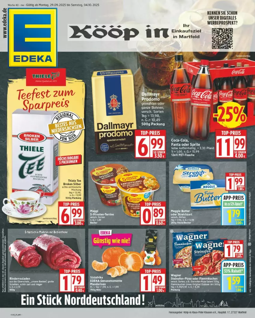 Aktueller Prospekt Edeka - Prospekte - von 29.09 bis 04.10.2025 - strona 1 - produkty: bohne, bohnen, eis, fanta, fanta oder, fanta oder sprite, mandarine, mandarinen, oder sprite, reis, sprite, Ti, top-preis, ZTE