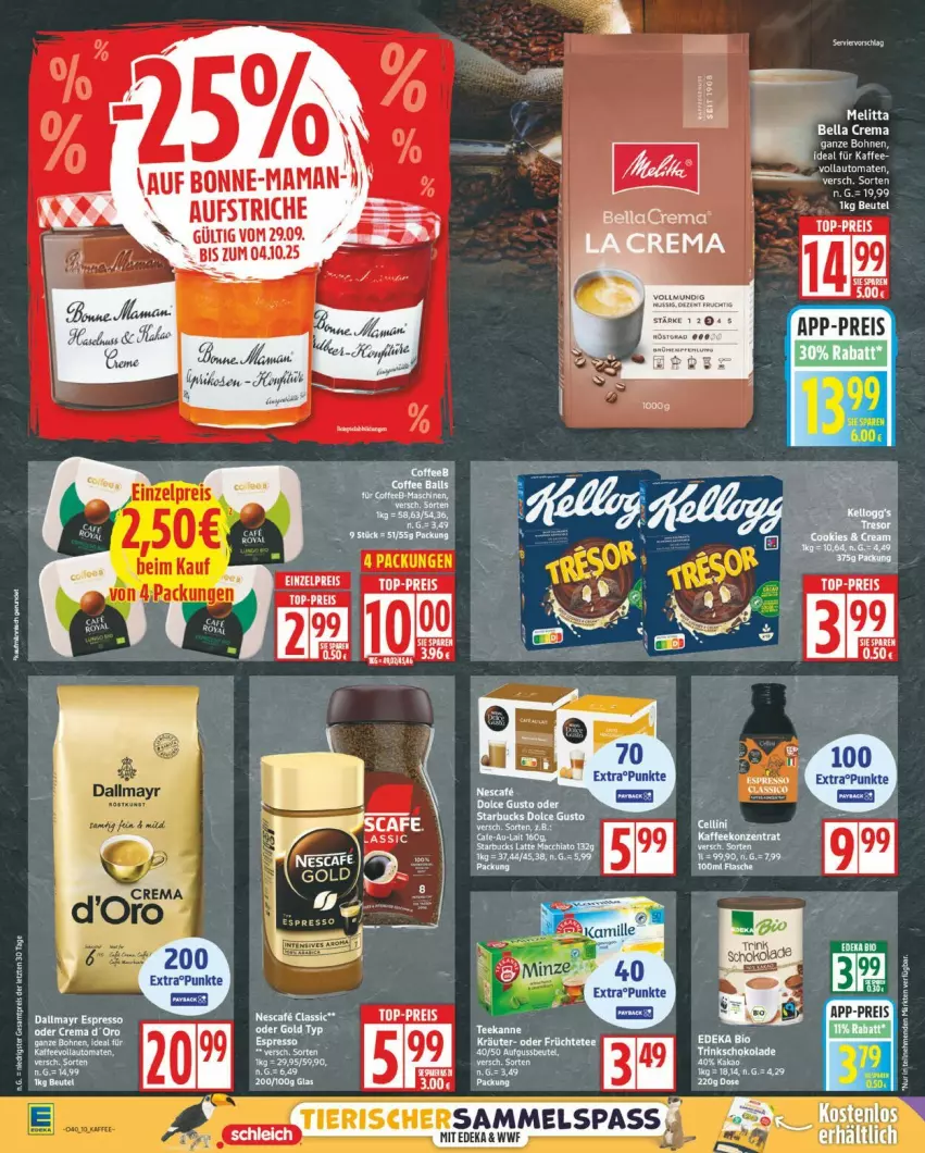 Aktueller Prospekt Edeka - Prospekte - von 29.09 bis 04.10.2025 - strona 10 - produkty: aufstrich, auto, bella crema, eis, mam, melitta, reis, Ti, tomate, tomaten, top-preis, vollautomaten, ZTE