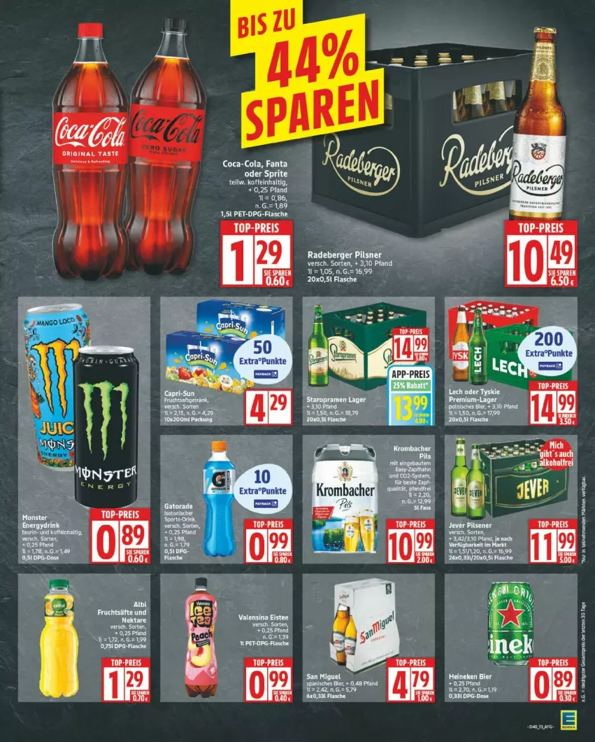 Aktueller Prospekt Edeka - Prospekte - von 29.09 bis 04.10.2025 - strona 13 - produkty: Berger, coca-cola, cola, eis, fanta, flasche, gin, pils, pilsner, radeberger, radeberger pilsner, reis, tee, Ti, valensina, ZTE