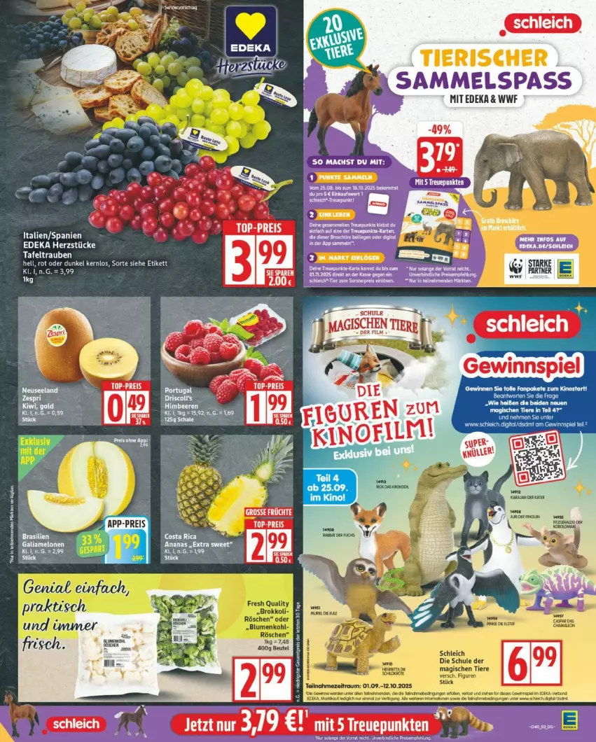 Aktueller Prospekt Edeka - Prospekte - von 29.09 bis 04.10.2025 - strona 3 - produkty: deka, eis, reis, Schleich, tafeltrauben, Ti, top-preis, trauben