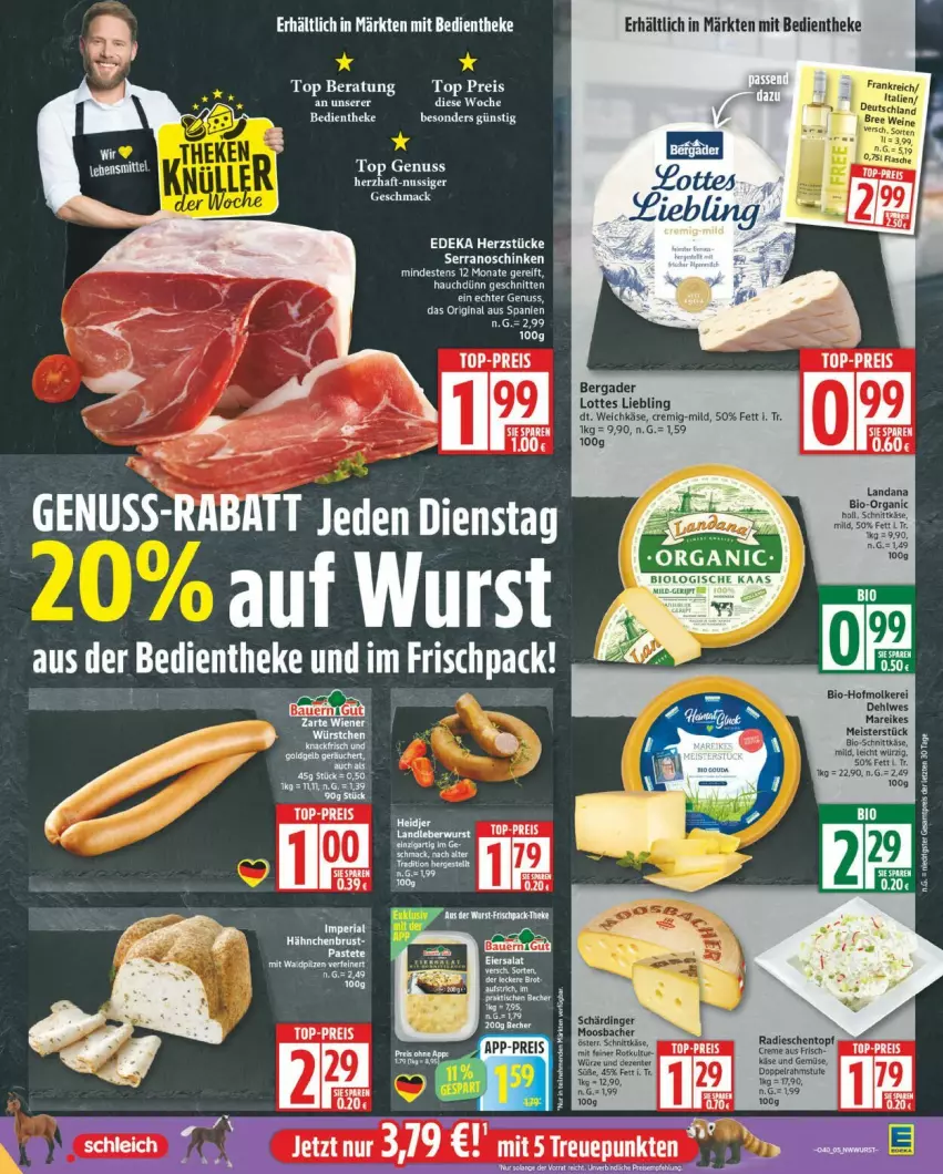 Aktueller Prospekt Edeka - Prospekte - von 29.09 bis 04.10.2025 - strona 5 - produkty: bergader, deka, eis, elle, gin, HP, Käse, mac, nuss, reis, Ria, schinken, serrano, top-preis, weichkäse