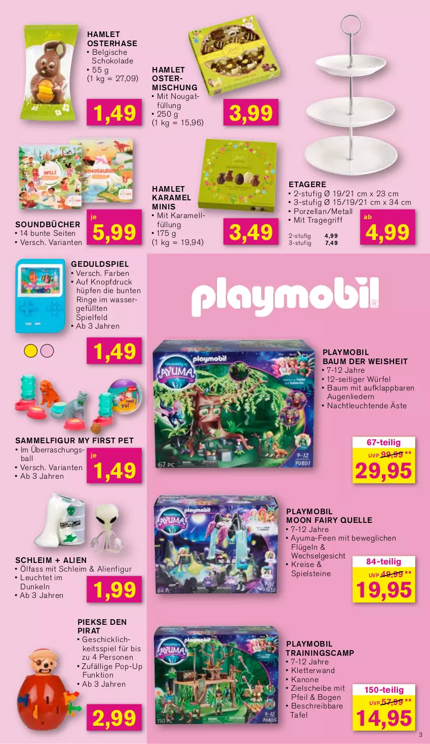 Aktueller Prospekt Kodi - Prospekte - von 18.03 bis 23.03.2024 - strona 3 - produkty: ball, Bau, eis, elle, Etagere, fairy, karamell, Leuchte, leuchten, LG, playmobil, reis, Ria, ring, schoko, schokolade, Ti, tragegriff, wasser, würfel