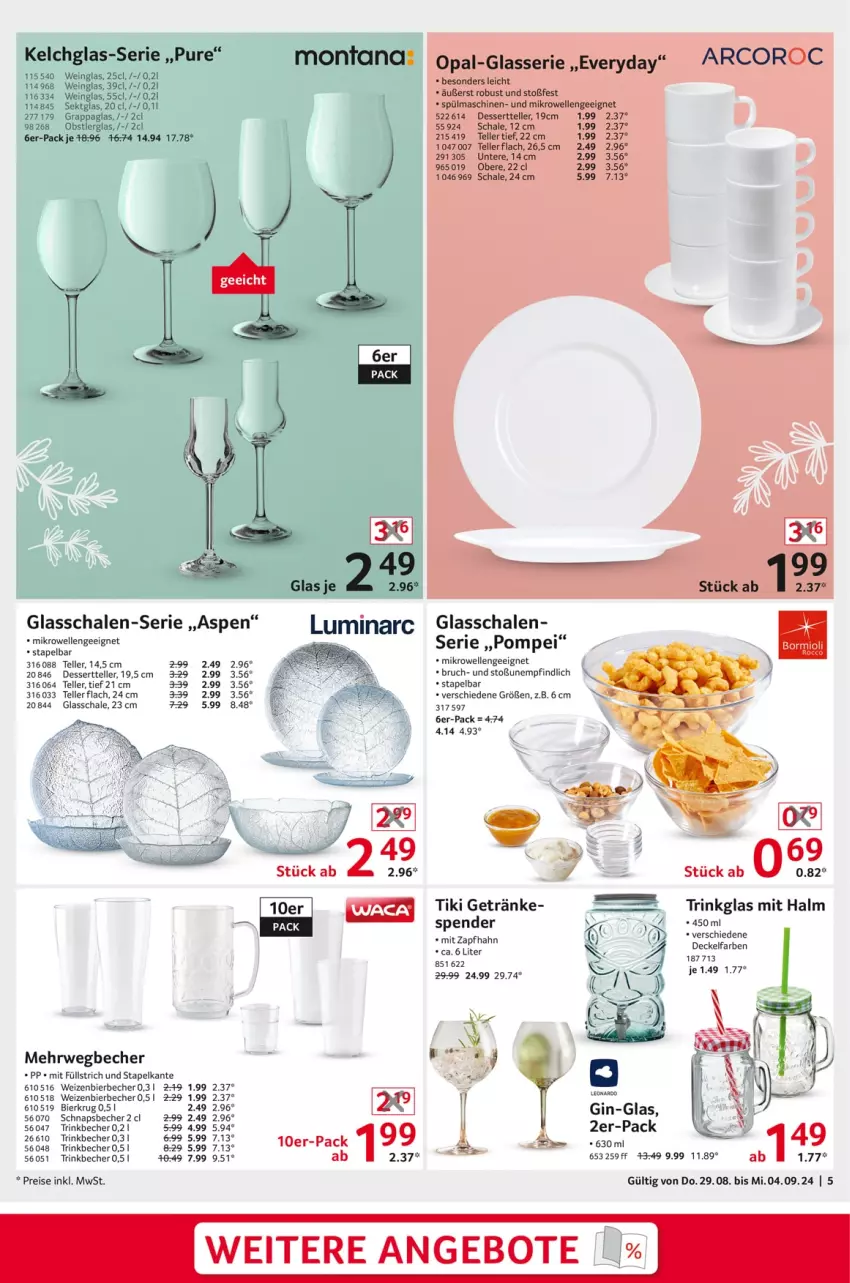 Aktueller Prospekt Selgros - Non Food - von 29.08 bis 04.09.2024 - strona 5 - produkty: angebot, angebote, Becher, bier, decke, Deckel, dessert, Dessertteller, eis, elle, getränk, getränke, gin, grappa, mikrowelle, obst, reis, rwe, Schal, Schale, sekt, spülmaschinen, teller, Ti, trinkbecher, trinkglas, wein