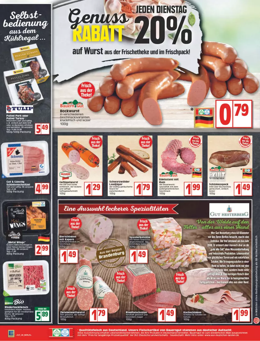 Aktueller Prospekt Edeka - Angebote der Woche - von 23.05 bis 28.05.2022 - strona 8 - produkty: Abtei, arla, auer, aufschnitt, aufstrich, backofen, bockwurst, brot, brotaufstrich, buch, Edelsalami, eis, elle, Feigen, fleisch, Geflügel, gewürz, grill, gurke, hähnchenflügel, Holz, honig, HP, kochschinken, küche, lebensmittel, mac, marinade, Mett, mettwurst, Ofen, reis, rind, rindfleisch, rum, saft, salami, schinken, schinkenschnitzel, schinkenspeck, schnitzel, snack, Speck, Spezi, tee, Ti, Tiere, wurst, zwiebel, zwiebelmettwurst