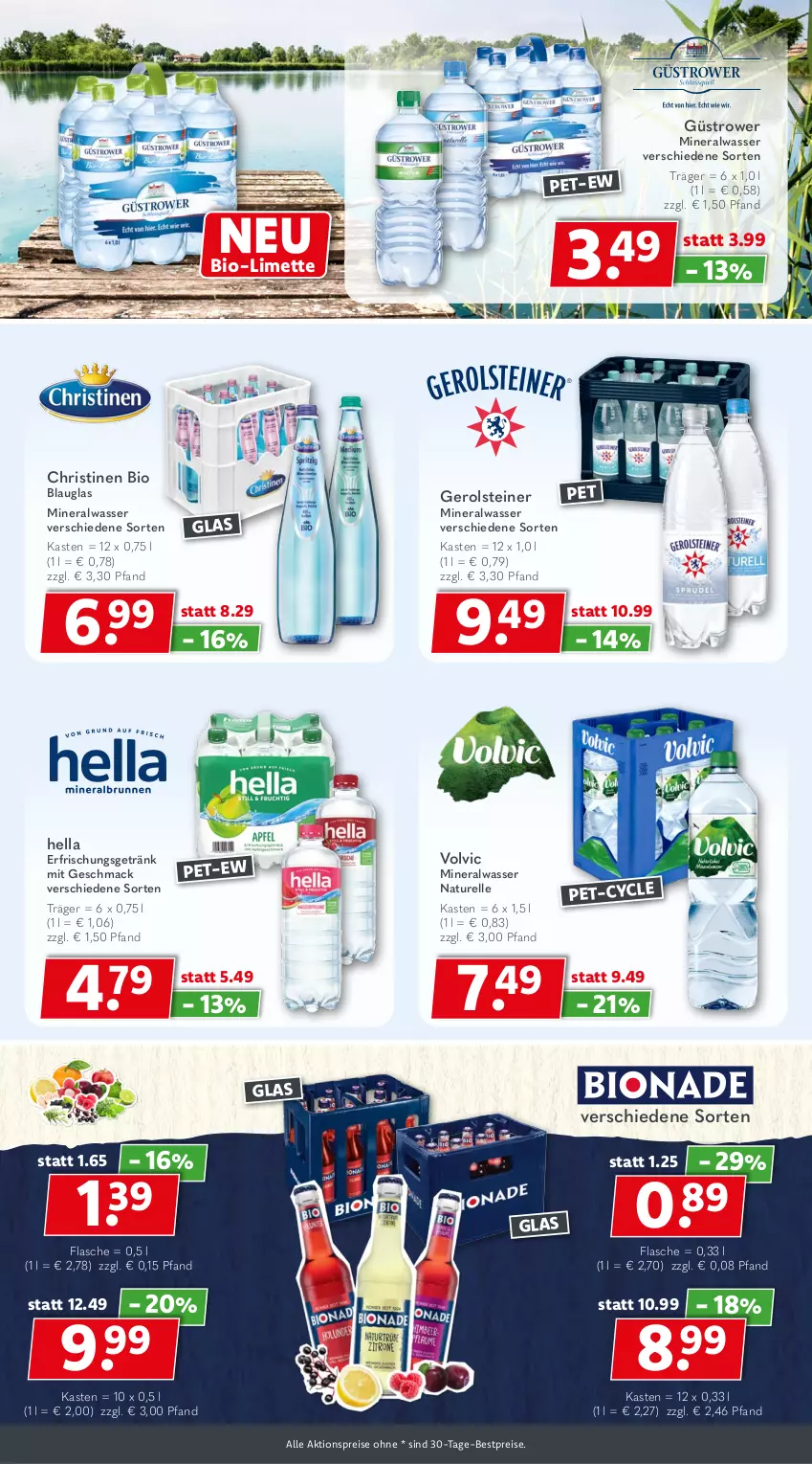 Aktueller Prospekt Getraenkeland - von 29.04 bis 11.05.2024 - strona 5 - produkty: aktionspreis, Alwa, bestpreis, bestpreise, bio, eis, elle, erfrischungsgetränk, flasche, gerolsteine, gerolsteiner, getränk, hella, limette, mac, Mett, mineralwasser, natur, reis, rel, steiner, Ti, volvic, wasser