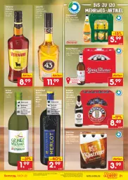 Gazetka promocyjna Netto Marken-Discount - Filial-Angebote - Gazetka - ważna od 14.01 do 14.01.2023 - strona 21 - produkty: alkohol, angebot, bestpreis, bier, chardonnay, eis, elle, erdinger, grand sud, grüner veltliner, Käse, kellerbier, könig pilsener, köstritzer, licor, licor 43, likör, merl, merlot, orange, orangen, orangensaft, osborne, pils, pilsener, reis, rotwein, rwe, saft, schnitzel, tafelspitz, Ti, veterano, wein, Weißwein, wiener, ZTE