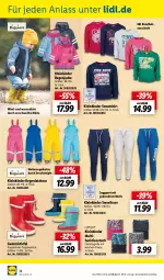 Gazetka promocyjna Lidl - Aktuelle Onlineshop-Highlights - Gazetka - ważna od 31.03 do 31.03.2023 - strona 34 - produkty: Gummistiefel, hose, Jacke, Kinder, Latzhose, lupilu, ndk, shirt, Sweathose, Sweatshirt, Ti, tuc, wasser