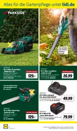 Gazetka promocyjna Lidl - Aktuelle Onlineshop-Highlights - Gazetka - ważna od 31.03 do 31.03.2023 - strona 4 - produkty: akku, akku-rasenmäher, Brei, elle, Garten, Kette, ladegerät, LG, ndk, Parkside, rasen, rasenmäher, sac, säge, Ti, ZTE