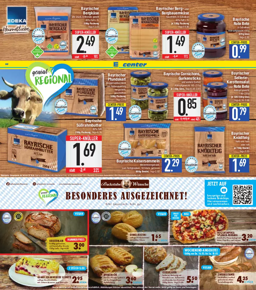 Aktueller Prospekt E Center - Angebote der Woche - von 13.03 bis 18.03.2023 - strona 10 - produkty: angebot, angebote, apfel, Apfeltasche, auer, baguette, Bau, Bauer, beere, beeren, Bergkäse, beutel, brot, butter, chips, eier, eis, elle, ente, frucht, früchte, früchten, geback, gurke, gurken, Hefe, Holz, johannisbeere, Johannisbeeren, Kaiser, Kaisersemmel, karotten, Käse, korn, Kornbrot, mac, mit frucht, natur, Ofen, paprika, Plunder, quark, reis, rote bete, saft, salami, salat, schnitten, Semmel, stube, super-knüller, Süßrahmbutter, Tasche, Ti, vollkornbrot, ZTE, zwiebel