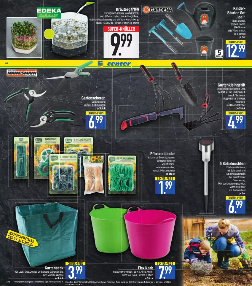 Aktueller Prospekt E Center - Angebote der Woche - von 13.03 bis 18.03.2023 - strona 18 - produkty: auto, deka, dell, edelstahl, eis, elle, ente, Garten, Gartensack, Gartenschere, Gießkanne, Kinder, korb, Kraut, kräuter, Leuchte, leuchten, Mode, pflanze, pflanzen, reis, Ria, rwe, sac, Schal, Schale, Schere, solarleuchte, super-knüller, Ti, topf, wasser, ZTE