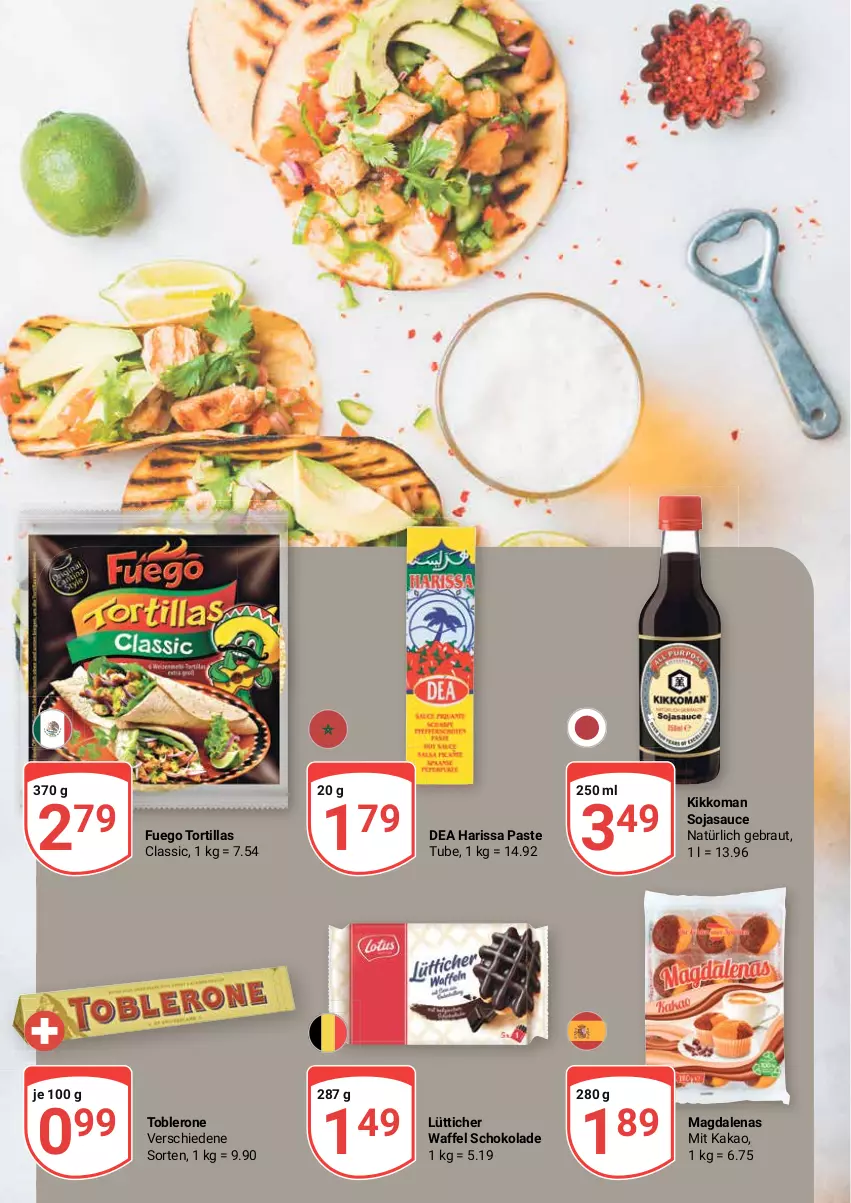 Aktueller Prospekt Globus - Prospekte - von 21.11 bis 26.11.2022 - strona 3 - produkty: kakao, kikkoman, sauce, schoko, schokolade, soja, sojasauce, Ti, toblerone, tortilla, tortillas