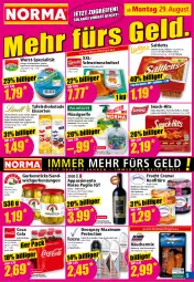 Gazetka promocyjna Norma - Norma - Gazetka - ważna od 05.09 do 05.09.2022 - strona 5 - produkty: aprikose, aprikosen, aqua, auer, Bau, Bauer, Becher, beere, beeren, braten, chips, cocos, cola, creme, deo, deospray, eis, erdbeere, erdbeeren, erfrischungsgetränk, flasche, flüssigseife, frucht, getränk, gurke, gurken, gutsleberwurst, himbeer, himbeere, himbeeren, joghur, joghurt, Käse, kirsch, konfitüre, korn, kühlregal, leberwurst, Mett, natur, natura, pasta, Pastagericht, Pommels, regal, rhabarber, Rotbarsch, saltletts, sandwich, schnitzel, schoko, schokolade, schwein, schweine, schweineschnitzel, Seife, sesam, sim, snack, spaghetti, Spezi, tafelschokolade, Ti, vanille, wein, weine, wurst