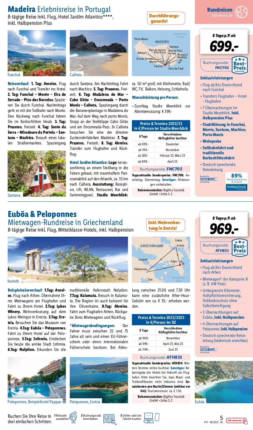 Aktueller Prospekt Lidl - Themenflyer August 2022 - von 13.08 bis 12.10.2022 - strona 5 - produkty: Bad, banane, bananen, Bau, Brei, buch, decke, eis, Elan, elle, Heu, inklusivleistungen, korb, lion, mab, mac, monte, olive, oliven, pool, pril, rama, Razer, reis, reiseveranstalter, reiseverlauf, rezept, Ria, schlafsofa, Schlitten, senf, Sofa, telefon, Ti, tisch, uhr, wein, ZTE, zucker