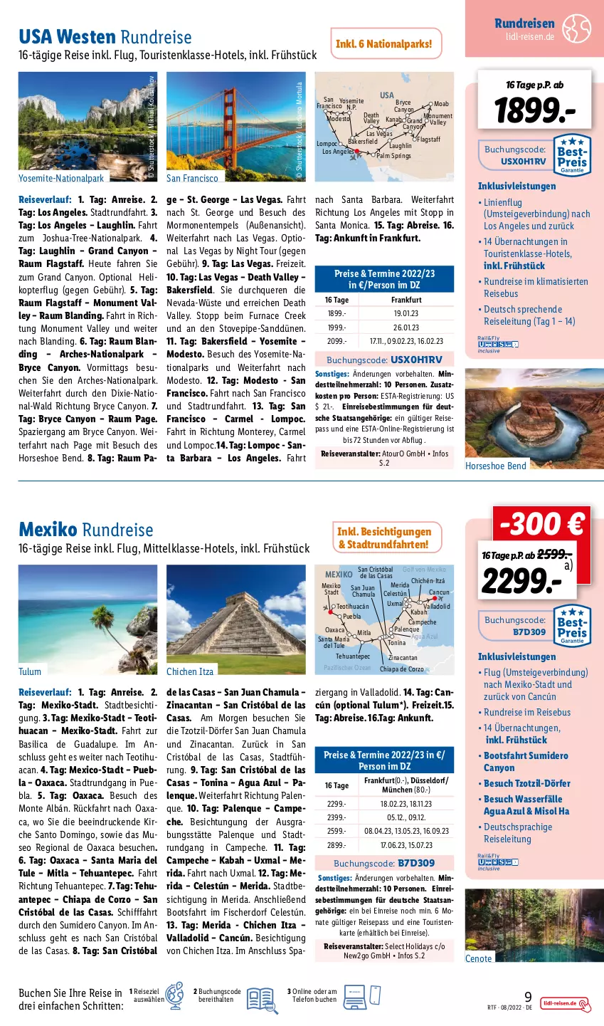 Aktueller Prospekt Lidl - Themenflyer August 2022 - von 13.08 bis 12.10.2022 - strona 9 - produkty: Anew, Brei, buch, chia, deutschsprachige reiseleitung, eis, ente, fisch, fische, Fischer, Heu, HP, inklusivleistungen, Mode, monte, reis, reiseveranstalter, reiseverlauf, Ria, ring, SANTE, telefon, Ti, Tulum, wasser, Weste, Yo