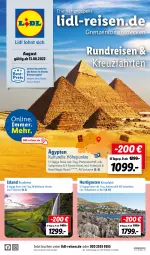 Gazetka promocyjna Lidl - Themenflyer August 2022 - Gazetka - ważna od 12.10 do 12.10.2022 - strona 1 - produkty: buch, decke, eier, eis, elle, kreuzfahrten, reis, rel, Ti, uhr