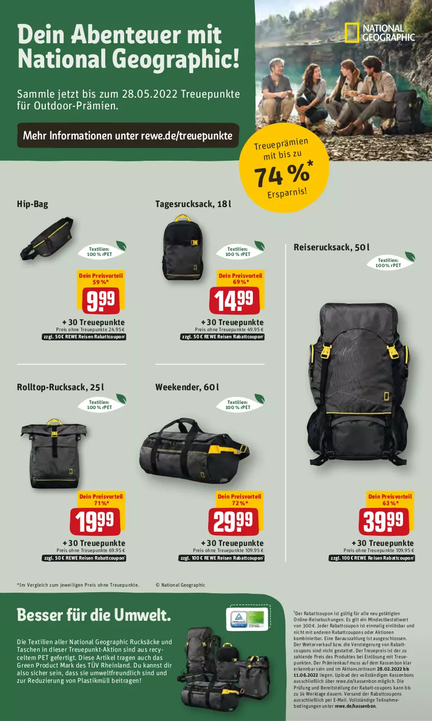 Aktueller Prospekt Rewe - Prospekte - von 28.03 bis 03.04.2022 - strona 16 - produkty: asti, auer, buch, coupon, coupons, eis, ente, Liege, preisvorteil, rabatt-coupon, reis, rucksack, sac, Tasche, taschen, Ti