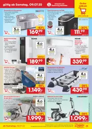 Gazetka promocyjna Netto Marken-Discount - Filial-Angebote - Gazetka - ważna od 16.07 do 16.07.2022 - strona 29 - produkty: angebot, Behälter, Dreirad, E-Bike, eis, eismaschine, eiswürfel, Elektro, emmi, Frozen Yogurt, kompressor, korb, nexus, Reinigung, reis, Schal, schlauch, shimano, Sorbet, Ti, timer, wasser, wassertank, würfel, Yo, ZTE